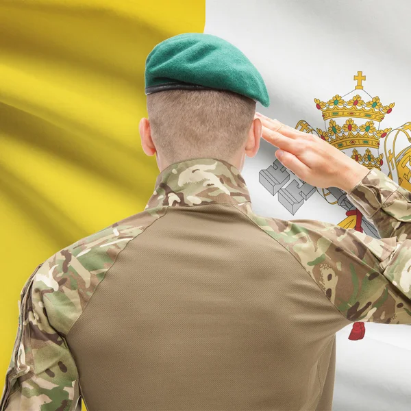 National military forces with flag on background conceptual seri — Stock Photo, Image