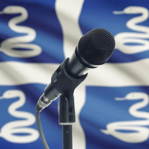 Microphone on stand with national flag on background - Martiniqu — Stockfoto