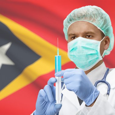 Doktor el ve bayrak serisi - Doğu Timor şırınga