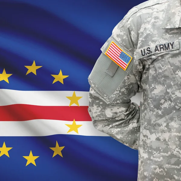 Amerikaanse soldaat met vlag serie - Cape Verde — Stockfoto
