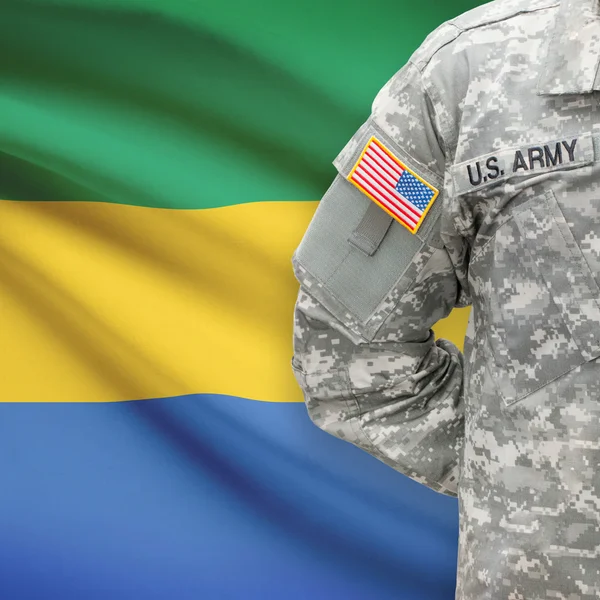 Amerikaanse soldaat met vlag serie - Gabon — Stockfoto