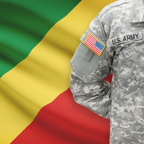 Amerikaanse soldaat met vlag serie - Congo-Brazzaville — Stockfoto