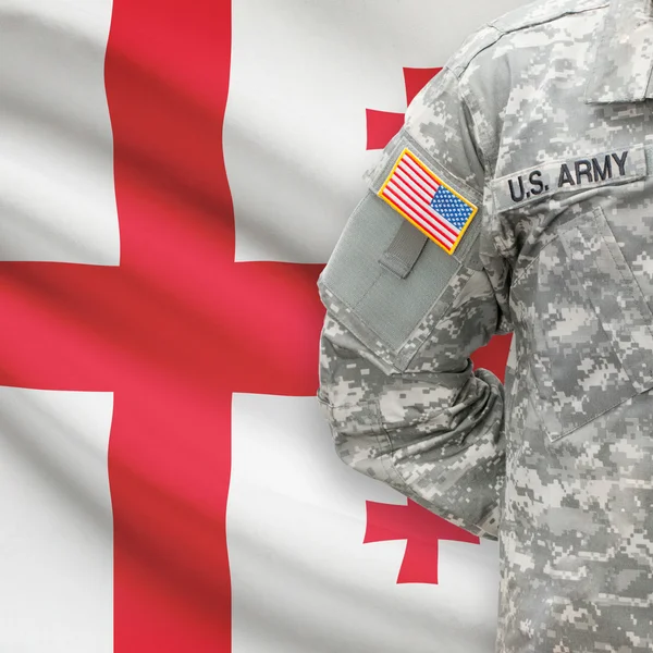 Amerykański żołnierz z serii flaga - Georgia — Zdjęcie stockowe