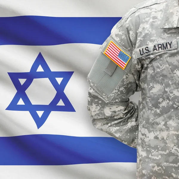 플래그 시리즈-이스라엘 미국 군인 — 스톡 사진