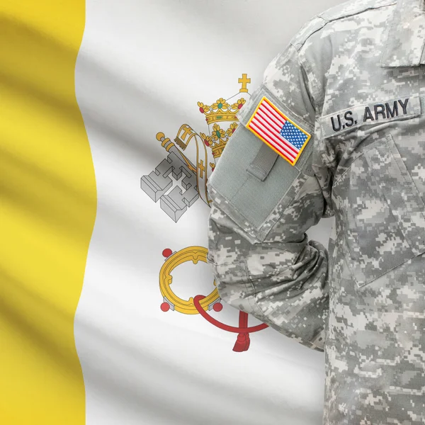 Amerikaanse soldaat met vlag serie - Vaticaanstad — Stockfoto