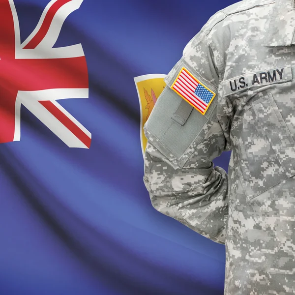 Amerikaanse soldaat met vlag serie - Turks and Caicos Islands — Stockfoto