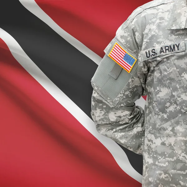 Americký voják s vlajkou series - Trinidad a Tobago — Stock fotografie