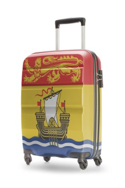 Kanadalı il veya bölge bayrağı serisi - New Brunswick bavulla