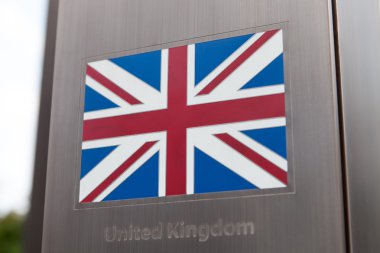 Büyük Britanya Birleşik Krallık ve Kuzey İrlanda bayrakları direğe - dizi