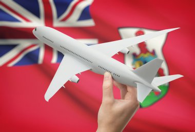 Uçağın içinde el ile bilgi - Bermuda bayrağı