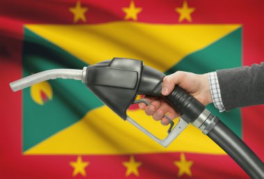 Pompa meme el ile arka plan - Grenada Ulusal bayrağını yakıt.