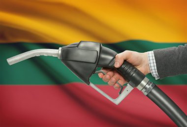 Pompa meme el ile arka plan - Litvanya Ulusal bayrağını yakıt.