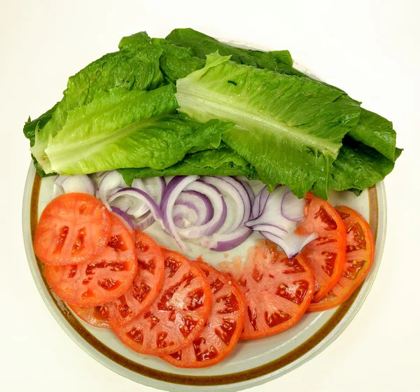 生菜和西红柿和洋葱 — 图库照片