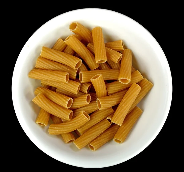 Rigatoni whole wheat pasta — Stock Photo, Image