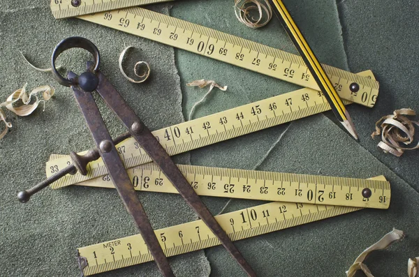 Old folding ruler — Stock Photo, Image