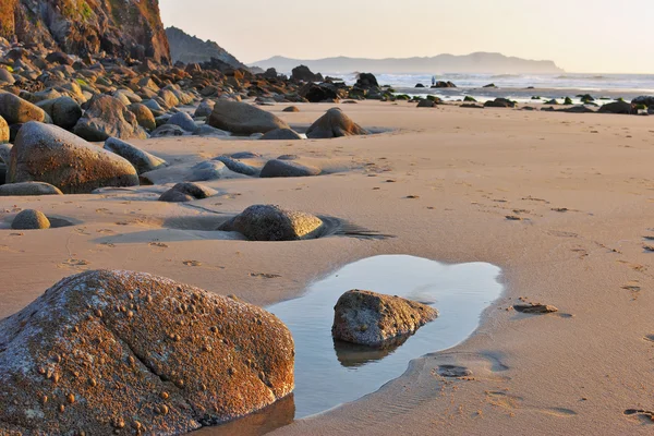 Zonsondergang op de Atlantische kust — Stockfoto