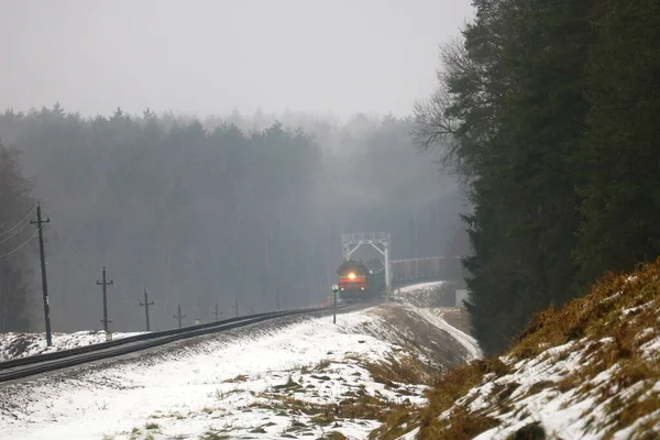 yoğun siste tren trafiği