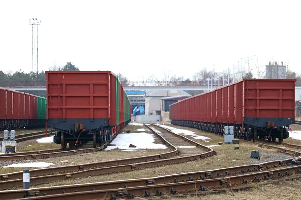 Neue Waggons Bahnhof — Stockfoto