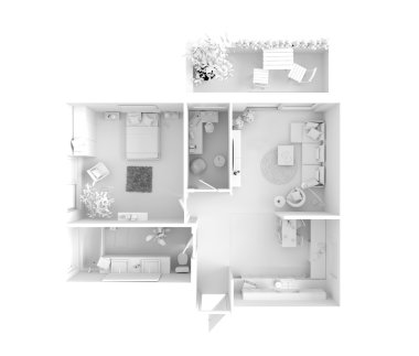 ev planı üstten görünüm - iç tasarım