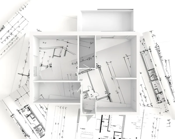 House plan top view - interior design — Stock Photo, Image