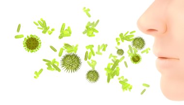 Pollen allergy or hay fever and influezna infection clipart