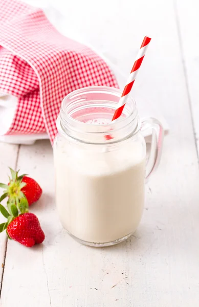 Healthy milkshake or drink with fruits — Stock Photo, Image