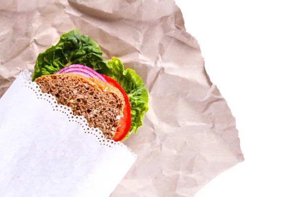 Healthy Sandwich in white  paper — Stock Photo, Image