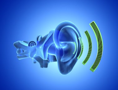 3D ear anatomy with sound clipart