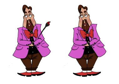 Sanatçı bir boya fırçası ile.