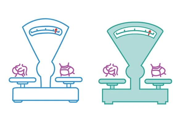 Peito e Bunda na balança — Vetor de Stock