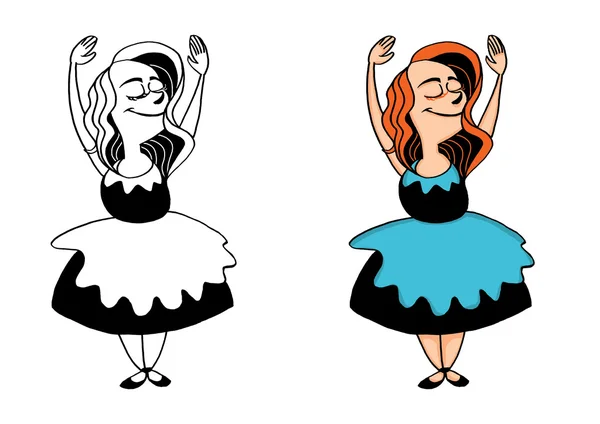 Girl in a dress dances — Stock Photo, Image