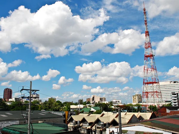 Sunny Aerial City View Panorama — Stock Photo, Image