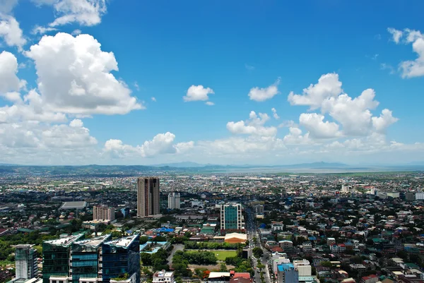 Soliga antenn staden Visa Panorama — Stockfoto