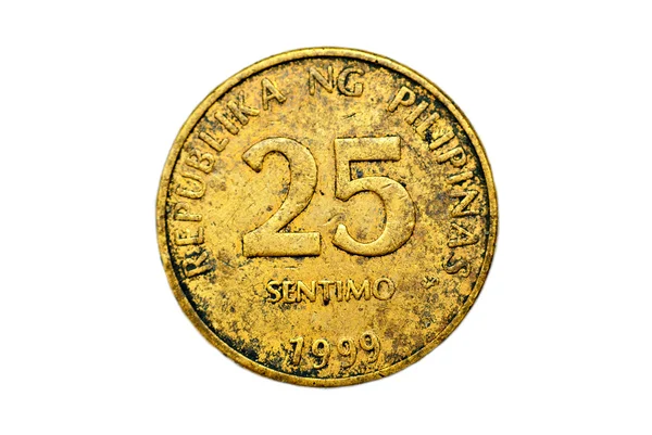 25 Centavo Moeda Filipina — Fotografia de Stock