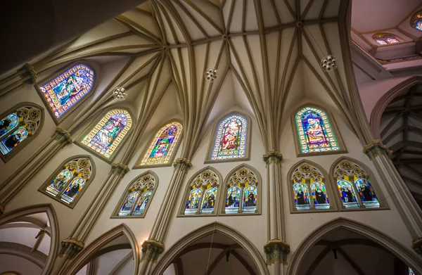 Stain glass windows of a cathedral — Stock Photo, Image