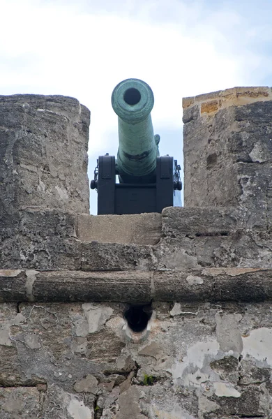 Cannone del XVI secolo che mira alla baia e al mare — Foto Stock