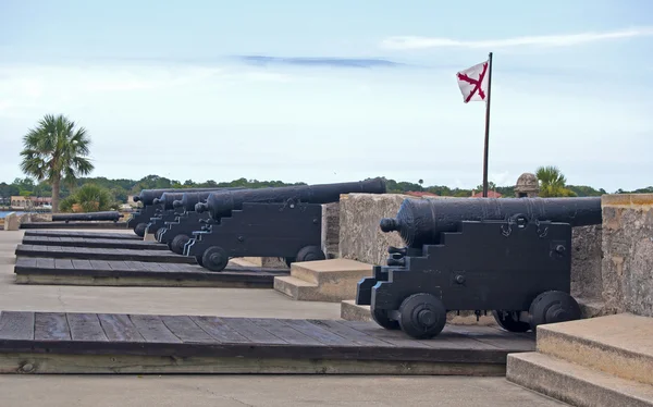 Old cannons aiming at the sea — Stock Photo, Image