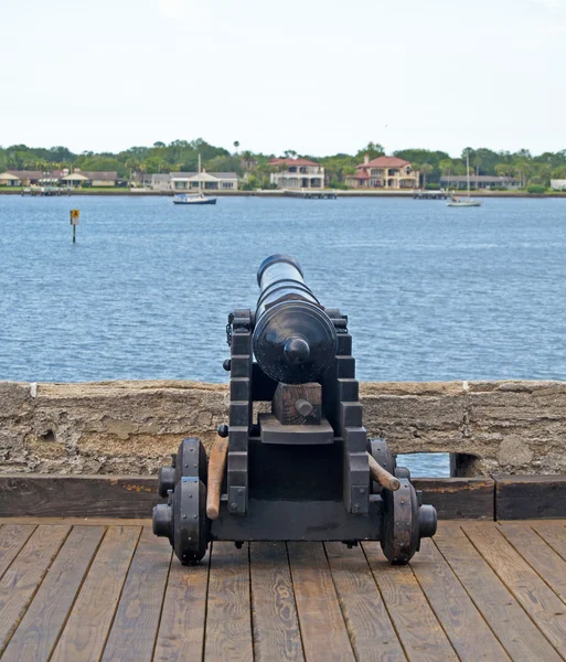 Old canon aiming at the sea — Stock Photo, Image