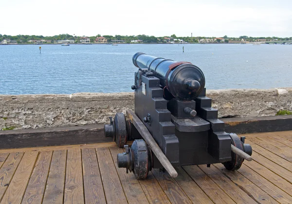 Vecchio canone che punta verso il mare — Foto Stock