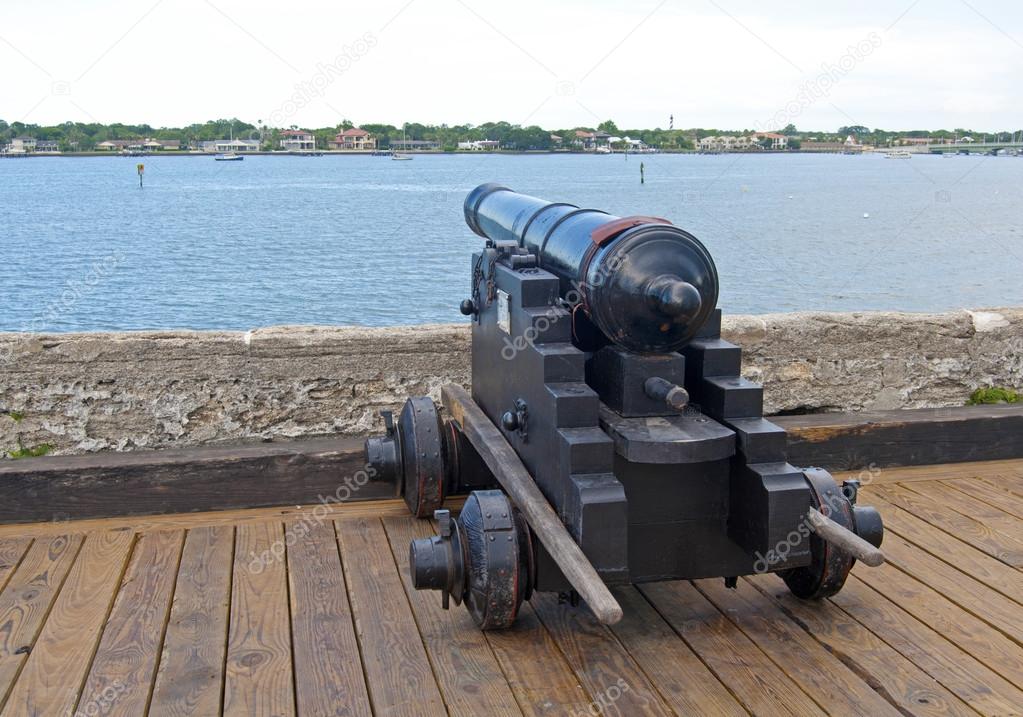 Old canon aiming at the sea