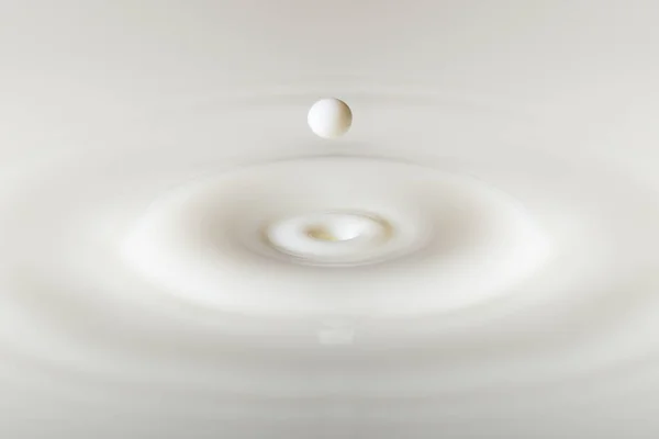 Uma Gota Cai Leite Branco — Fotografia de Stock