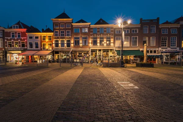 Blick Auf Platz Mit Alten Häusern Delft Provinz Südholland Niederlande — Stockfoto