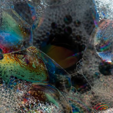 Sabun köpüğünden yapılmış sanatsal renkli arkaplan