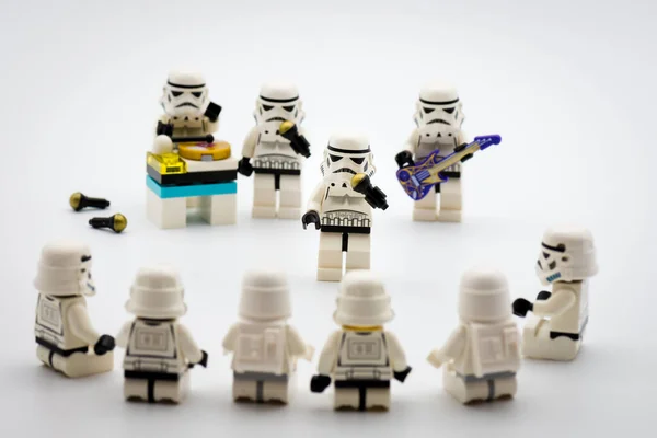 Miniatur Lego Trooper Figuren Klone Aus Star Wars Auf Konzert — Stockfoto