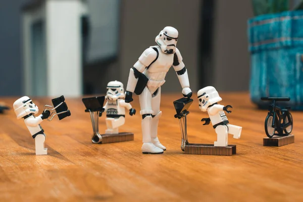 Μικροσκοπικές Μορφές Lego Trooper Κλώνοι Από Τον Πόλεμο Των Άστρων — Φωτογραφία Αρχείου