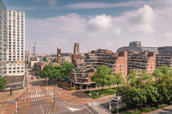 Rotterdam city aerial view, Netherlands