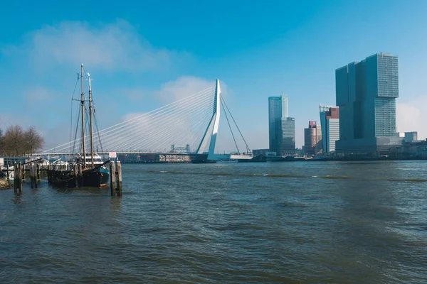 Río Rotterdam Ciudad Países Bajos — Foto de Stock