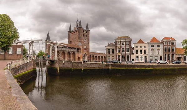 Kanal Der Stadt Zierkzee Niederlande — Stockfoto