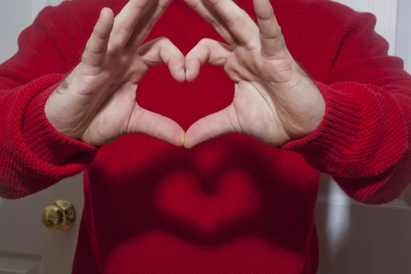 Herzförmiges Handsymbol — Stockfoto