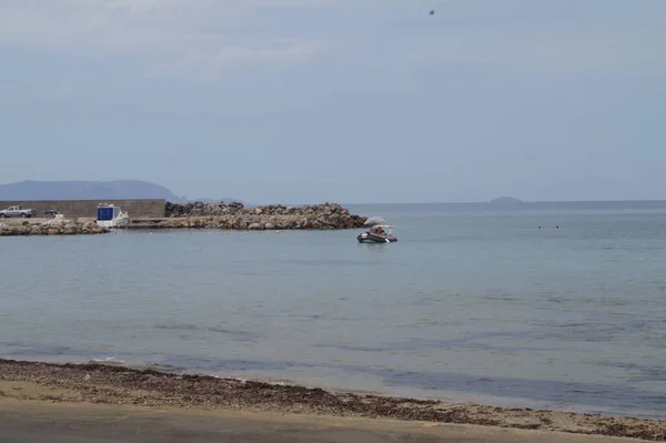 Côté Mer Par Temps Nuageux Voyage Grèce Crète Île — Photo